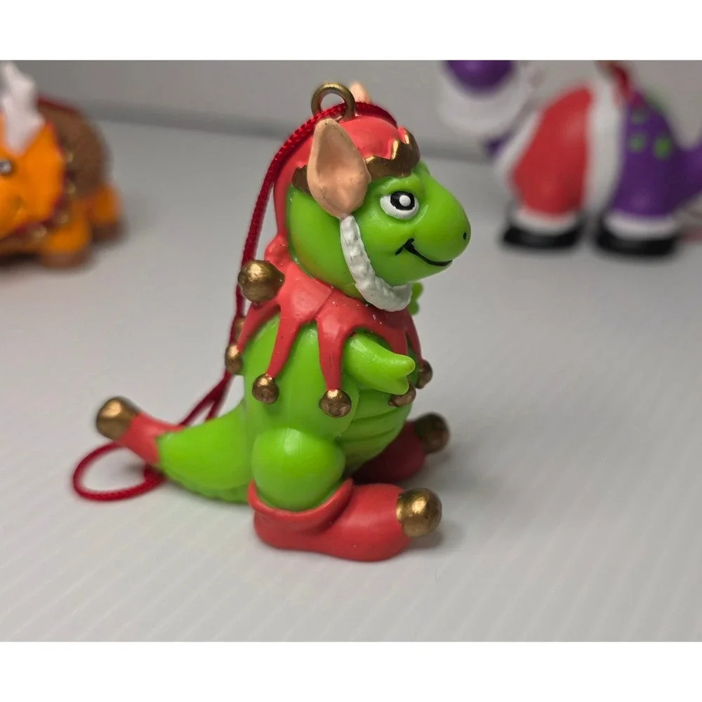Vintage Christmas Dinosaur Ornaments Lot House of Lloyd 1993‎ Preowned